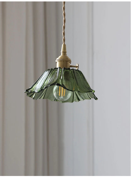 Vintage Flower Glass Pendant Light Fixture for Home Decor - Smarsty