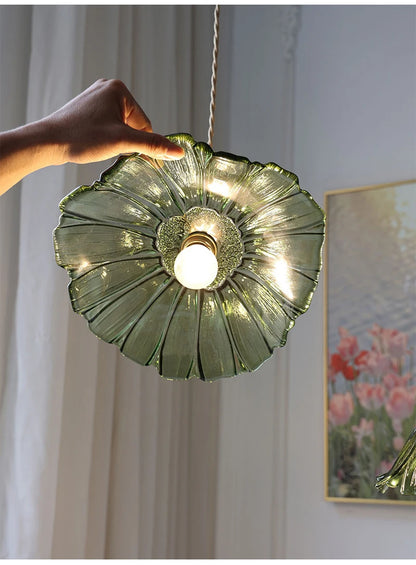 Vintage Flower Glass Pendant Light Fixture for Home Decor - Smarsty