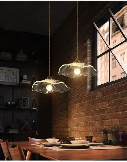 Vintage Flower Glass Pendant Light Fixture for Home Decor - Smarsty