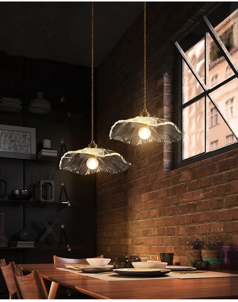 Vintage Flower Glass Pendant Light Fixture for Home Decor - Smarsty