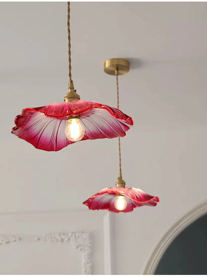 Vintage Flower Glass Pendant Light Fixture for Home Decor - Smarsty