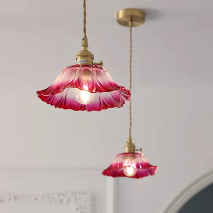 Vintage Flower Glass Pendant Light Fixture for Home Decor - Smarsty