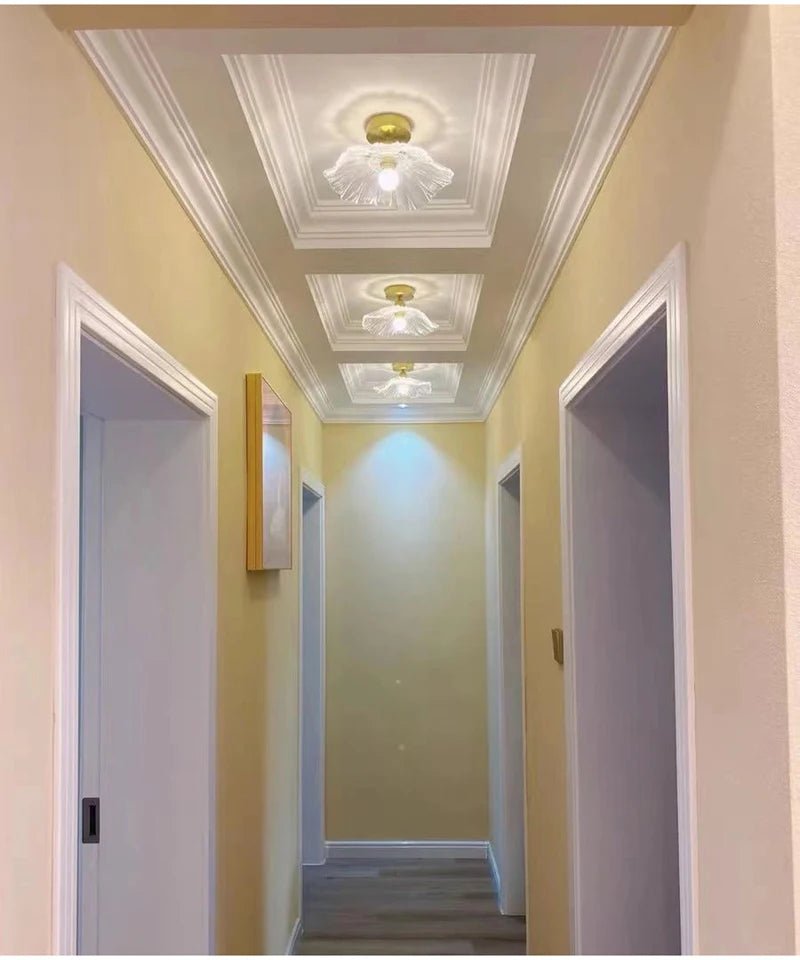 Vintage Flower Glass Pendant Light Fixture for Home Decor - Smarsty