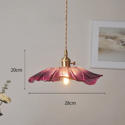 Vintage Flower Glass Pendant Light Fixture for Home Decor - Smarsty
