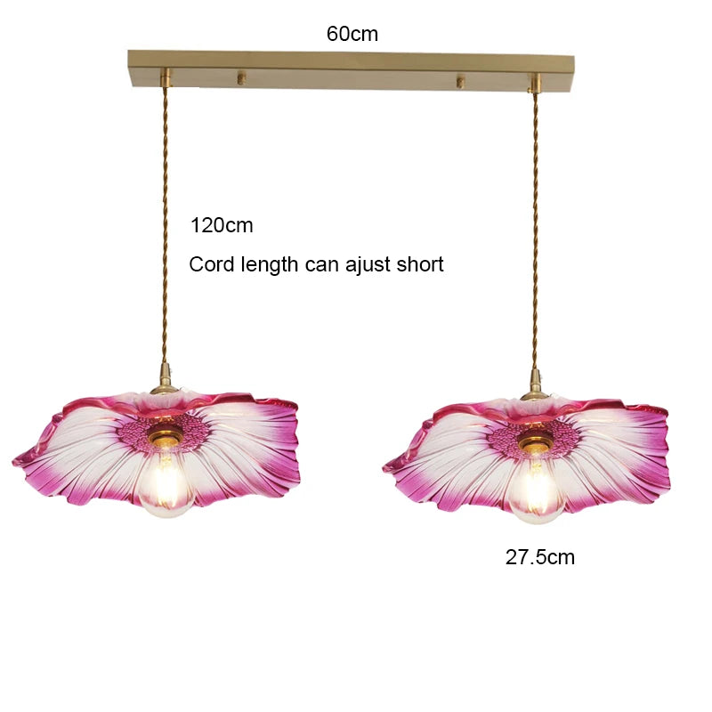 Vintage Flower Glass Pendant Light Fixture for Home Decor - Smarsty