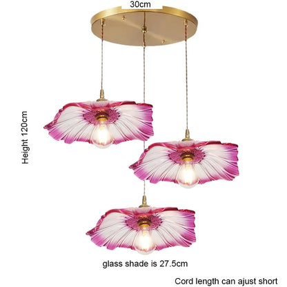 Vintage Flower Glass Pendant Light Fixture for Home Decor - Smarsty