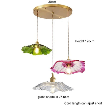 Vintage Flower Glass Pendant Light Fixture for Home Decor - Smarsty
