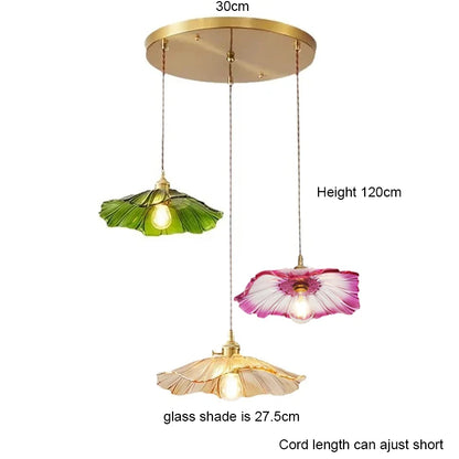 Vintage Flower Glass Pendant Light Fixture for Home Decor - Smarsty