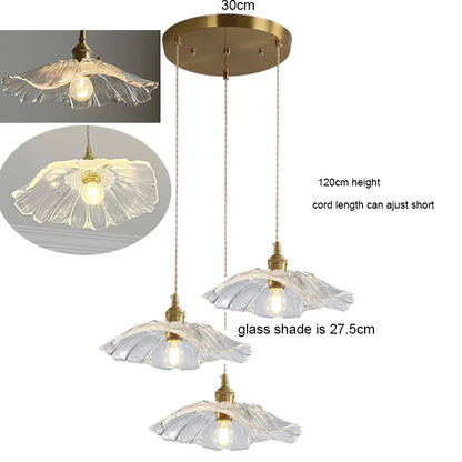 Vintage Flower Glass Pendant Light Fixture for Home Decor - Smarsty