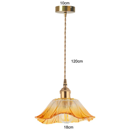 Vintage Flower Glass Pendant Light Fixture for Home Decor - Smarsty