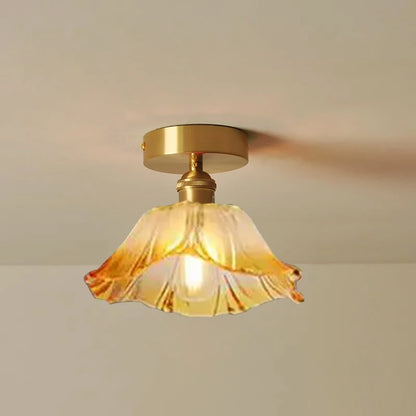 Vintage Flower Glass Pendant Light Fixture for Home Decor - Smarsty