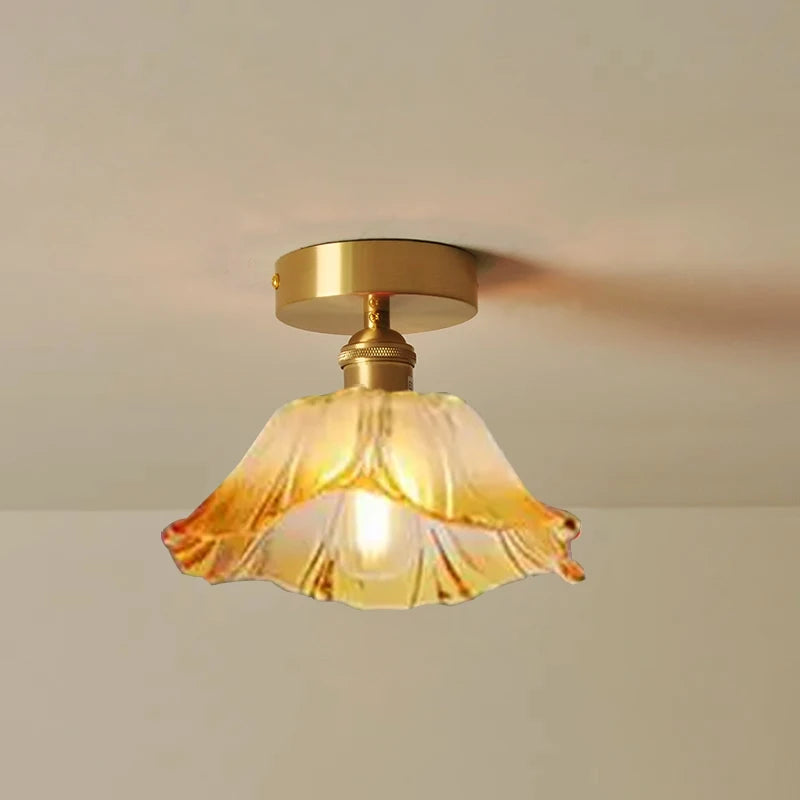 Vintage Flower Glass Pendant Light Fixture for Home Decor - Smarsty