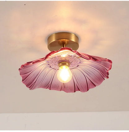 Vintage Flower Glass Pendant Light Fixture for Home Decor - Smarsty