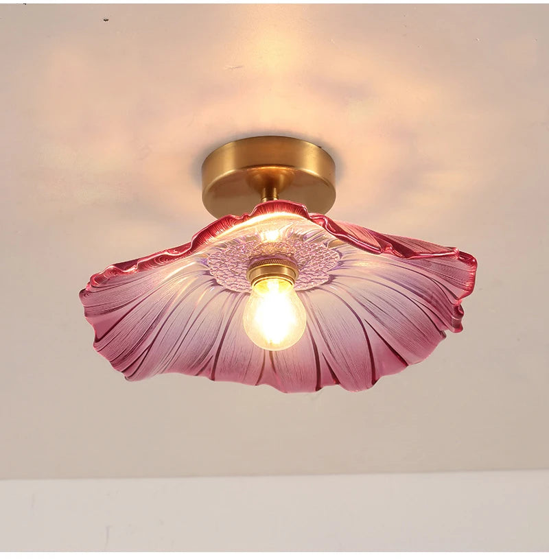 Vintage Flower Glass Pendant Light Fixture for Home Decor - Smarsty