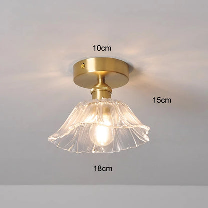 Vintage Flower Glass Pendant Light Fixture for Home Decor - Smarsty