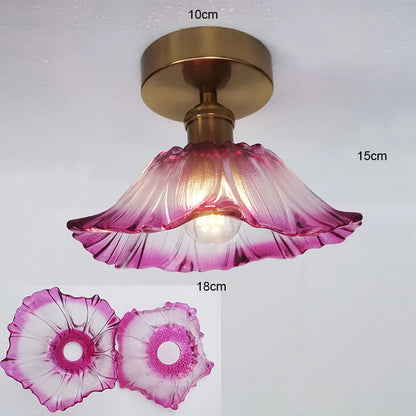 Vintage Flower Glass Pendant Light Fixture for Home Decor - Smarsty