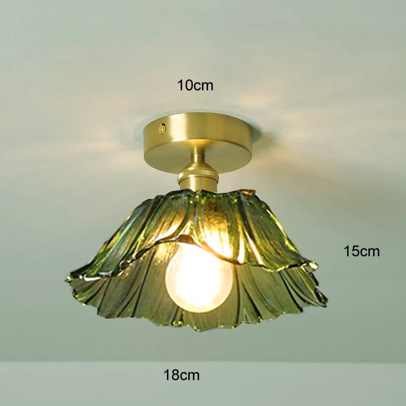 Vintage Flower Glass Pendant Light Fixture for Home Decor - Smarsty