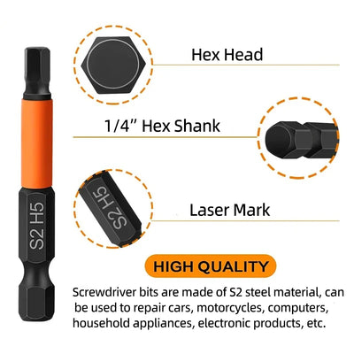 Hex Head Allen Wrench Bit Set for Electric Drills - Smarsty