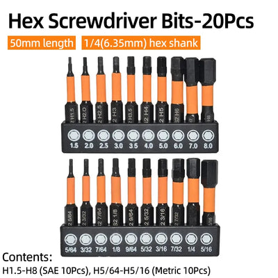Magnetic Hex Head Allen Wrench Bit Set - Smarsty