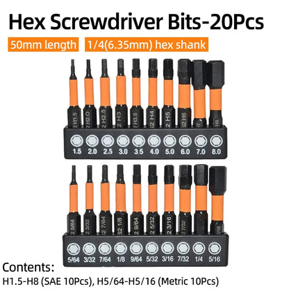 Magnetic Hex Head Allen Wrench Bit Set - Smarsty