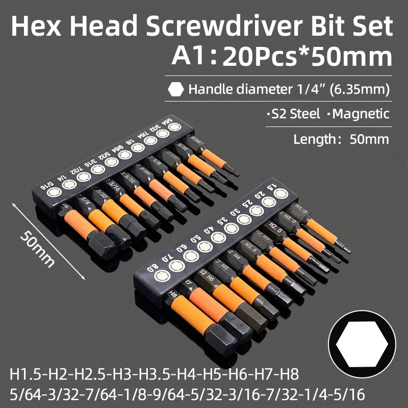 Magnetic Hex Head Allen Wrench Bit Set - Smarsty