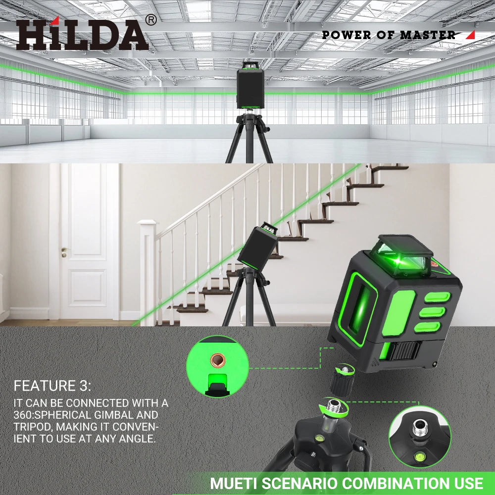 HILDA Green Laser Level Tool for Precision Alignment - Smarsty