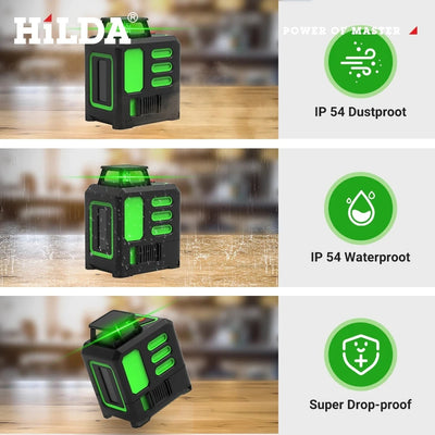 HILDA Green Laser Level 360 Automatic Precision Tool - Smarsty
