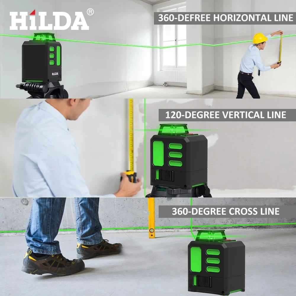 HILDA Green Laser Level 360 Automatic Precision Tool - Smarsty