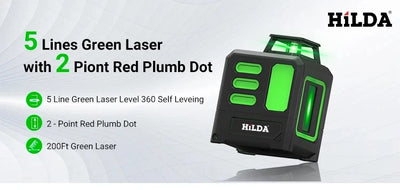HILDA Green Laser Level 360 Automatic Precision Tool - Smarsty