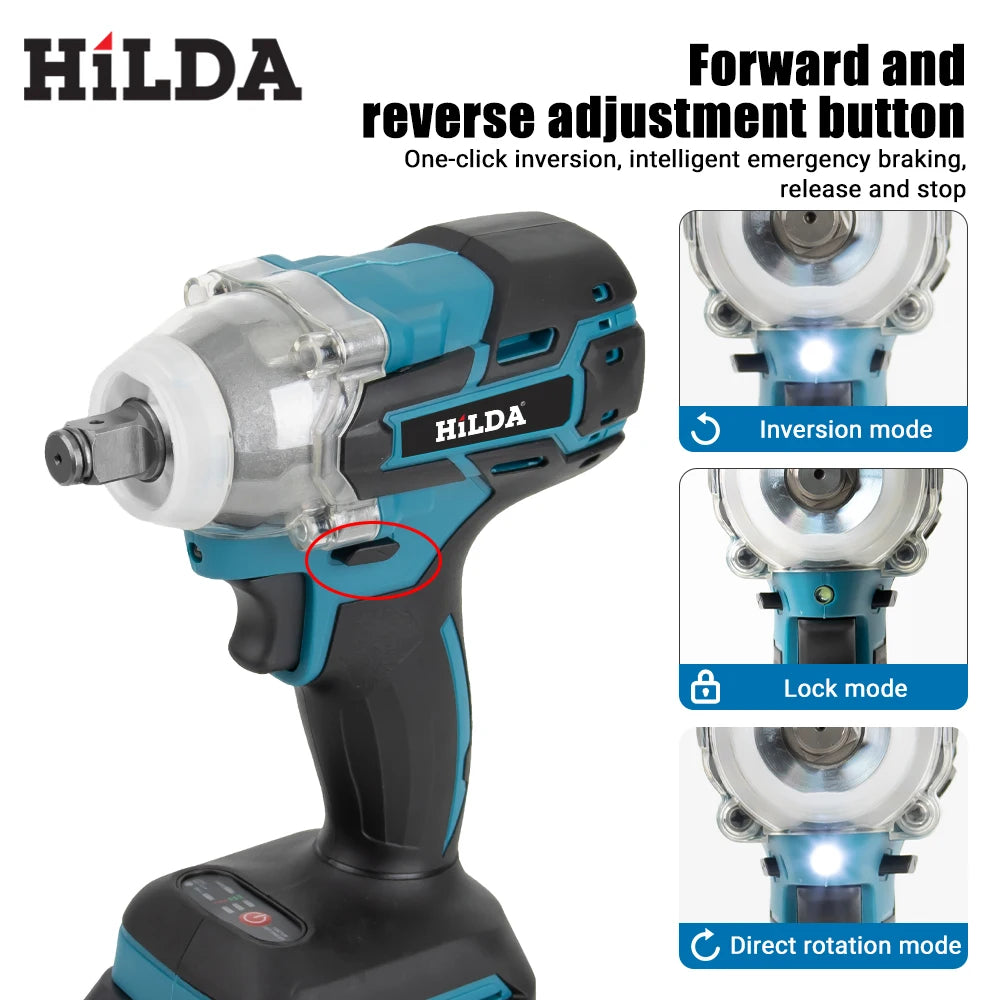 HILDA 18V Rechargeable Electric Impact Wrench for Car Maintenance - Smarsty