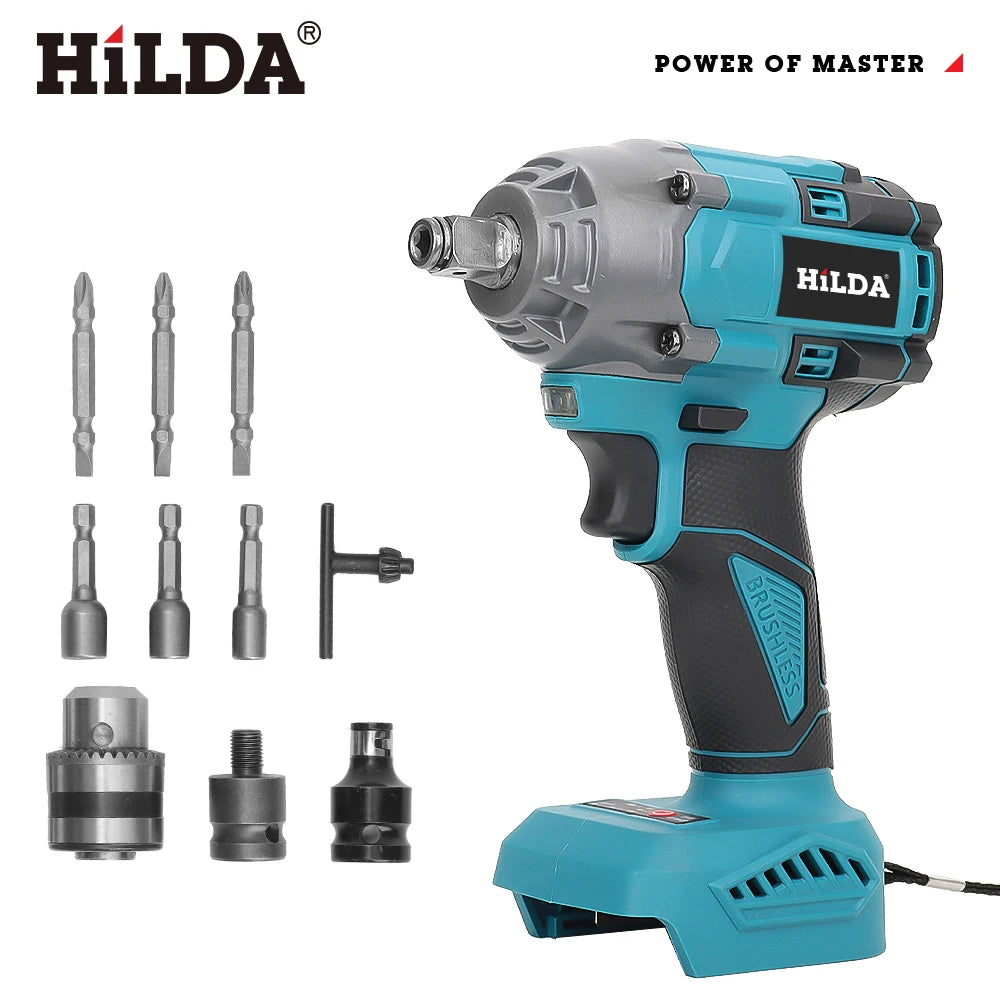 HILDA 18V Rechargeable Electric Impact Wrench for Car Maintenance - Smarsty