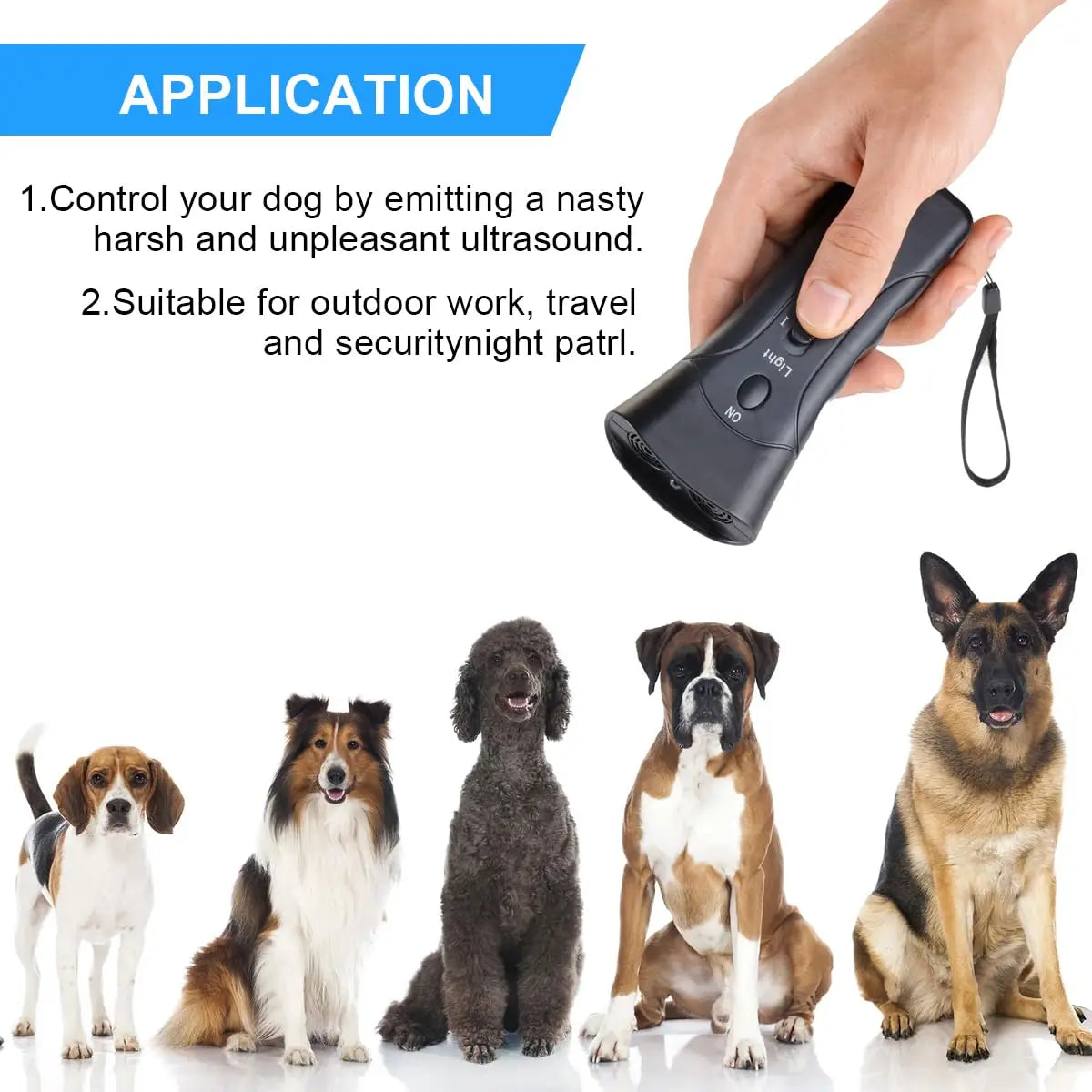 Ultrasonic Dog Bark Control Training Device with LED - Smarsty