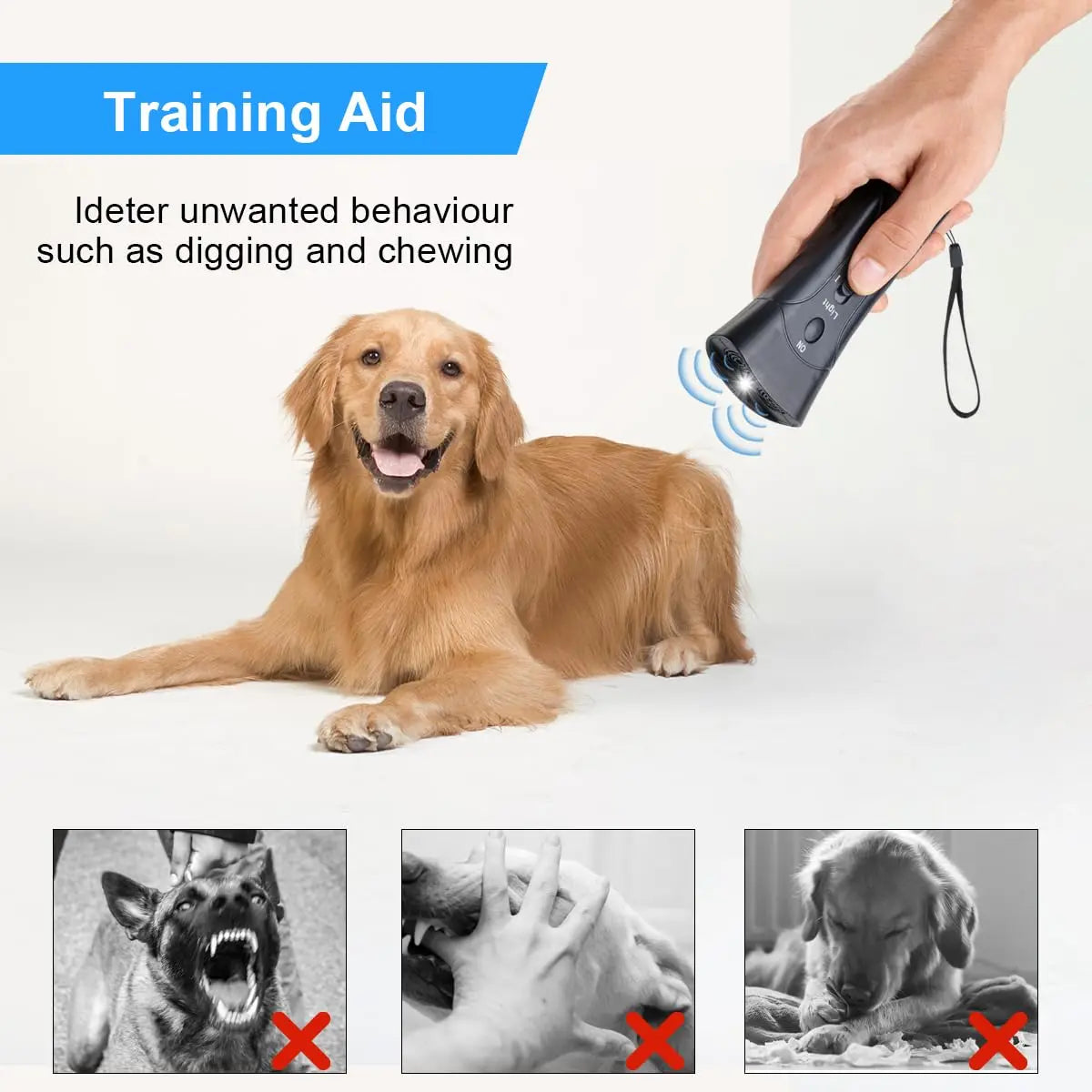 Ultrasonic Dog Bark Control Training Device with LED - Smarsty