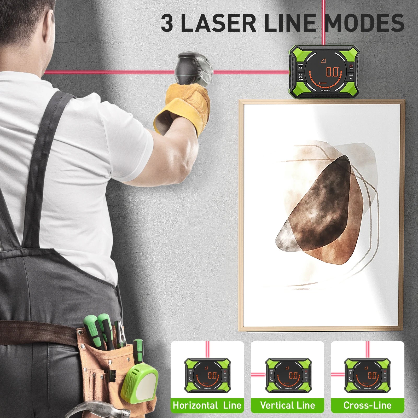 Huepar Digital Laser Angle Gauge with LCD Display - Smarsty