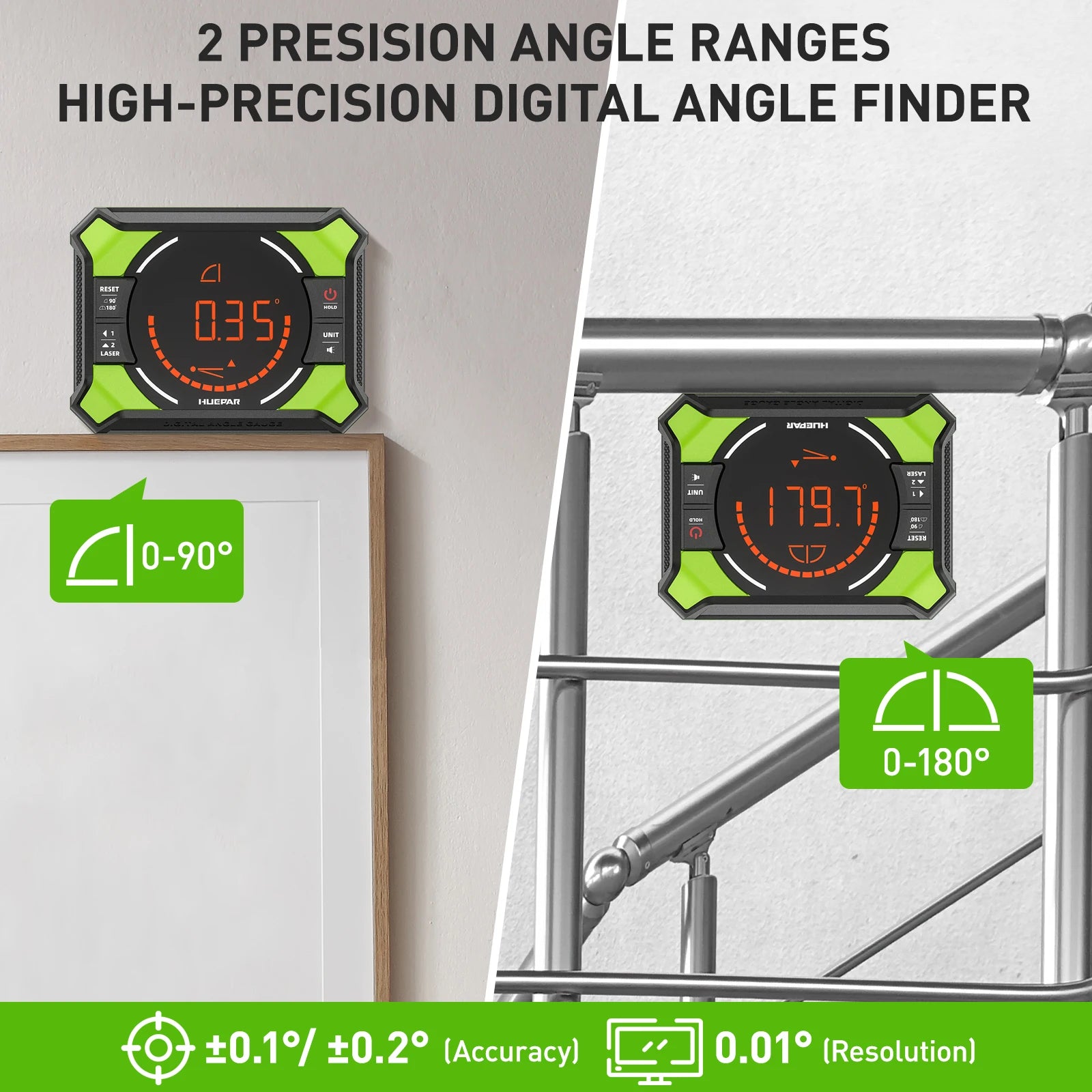 Huepar Digital Laser Angle Gauge with LCD Display - Smarsty