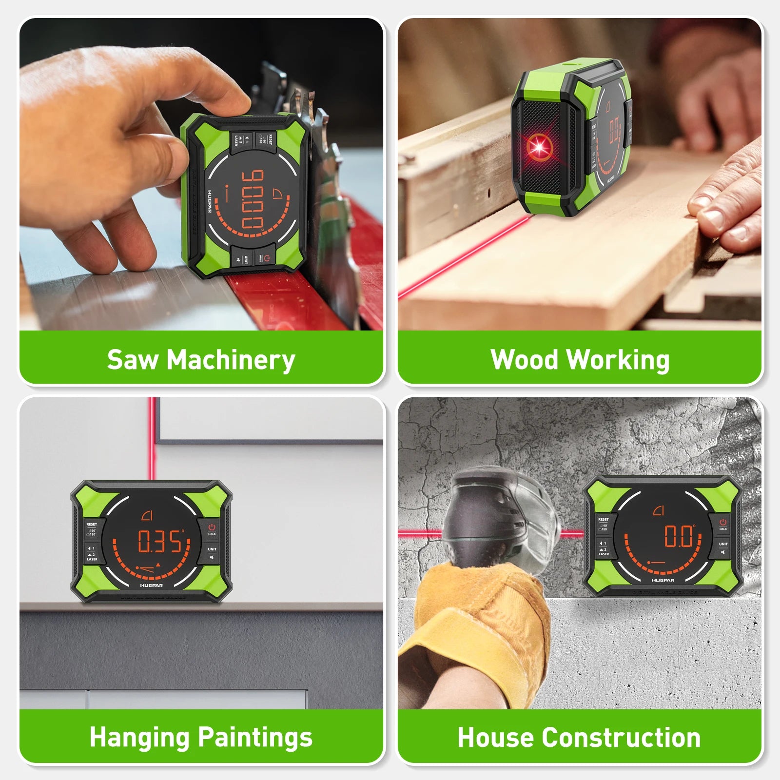 Huepar Digital Laser Angle Gauge with LCD Display - Smarsty