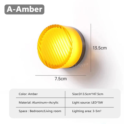 Modern LED Wall Lamp Amber Jelly Fixture for Home Decor - Smarsty