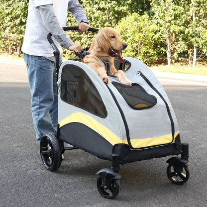 Portable Dog Stroller for Large Dogs with Breathable Carrier - Smarsty