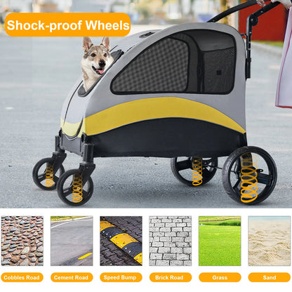 Portable Dog Stroller for Large Dogs with Breathable Carrier - Smarsty