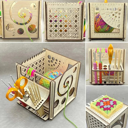 All-in-One Wooden Yarn Bowl for Crochet Storage - Smarsty