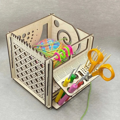 All-in-One Wooden Yarn Bowl for Crochet Storage - Smarsty