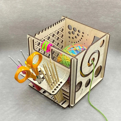 All-in-One Wooden Yarn Bowl for Crochet Storage - Smarsty