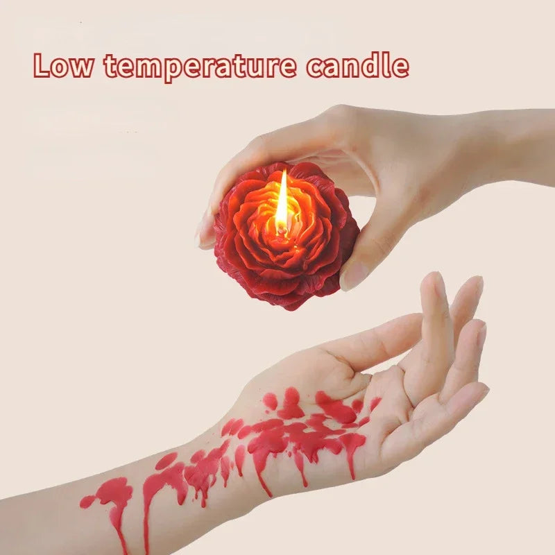 Low Temperature Peony Rose Heart Candle Handmade - Smarsty