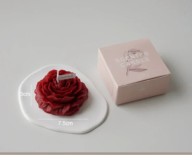 Low Temperature Peony Rose Heart Candle Handmade - Smarsty