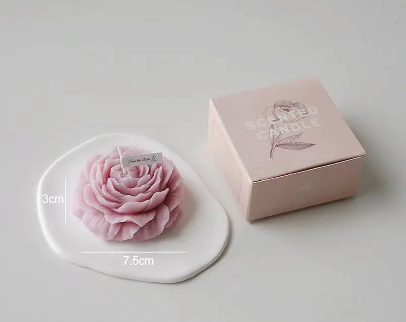 Low Temperature Peony Rose Heart Candle Handmade - Smarsty