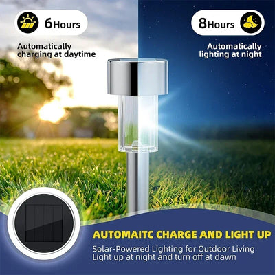 10 Pack Solar Powered Garden Lanterns for Pathway Lighting - Smarsty