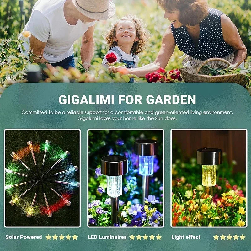 10 Pack Solar Powered Garden Lanterns for Pathway Lighting - Smarsty