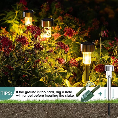 10 Pack Solar Powered Garden Lanterns for Pathway Lighting - Smarsty