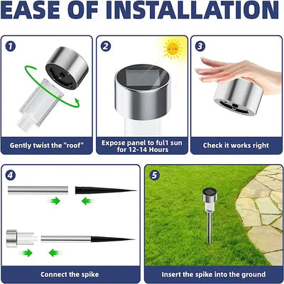 10 Pack Solar Powered Garden Lanterns for Pathway Lighting - Smarsty