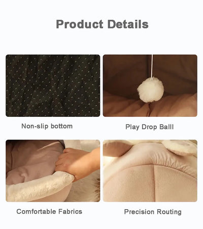 Washable Cozy Cat Lounger Beds for Warm Comfort - Smarsty